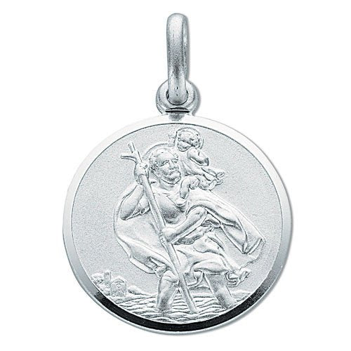 Silver Double Sided St Christopher Pendant - Fine Necklace - Certified Authentic - Swiss Made – Luxury Jewellery by Im