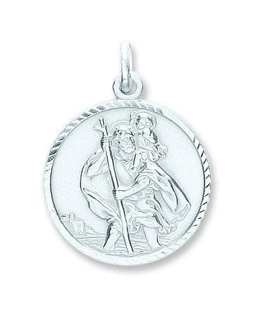Silver St Christopher D/C, Plain Back Pendant - Fine Necklace - Certified Authentic – Luxury Jewellery by Imperial Tim