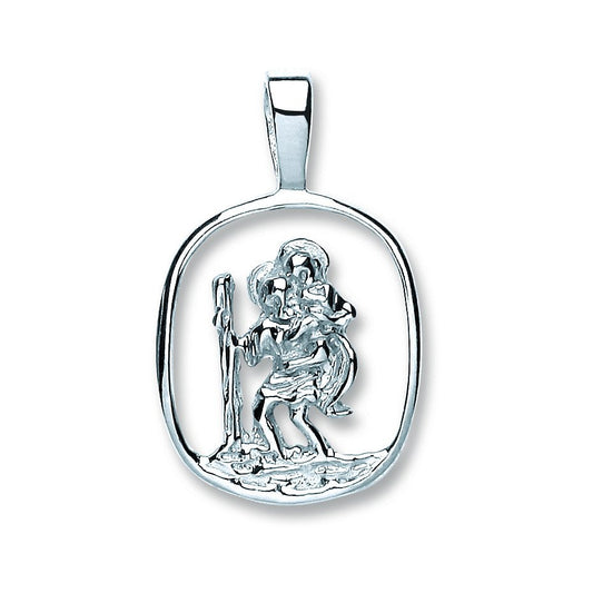 Silver Cut Out St Christopher Pendant - Fine Necklace - Certified Authentic - Swiss Made – Luxury Jewellery by Imperia