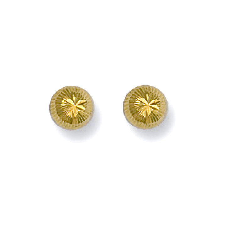 9ct Yellow Gold 6mm D/C Studs