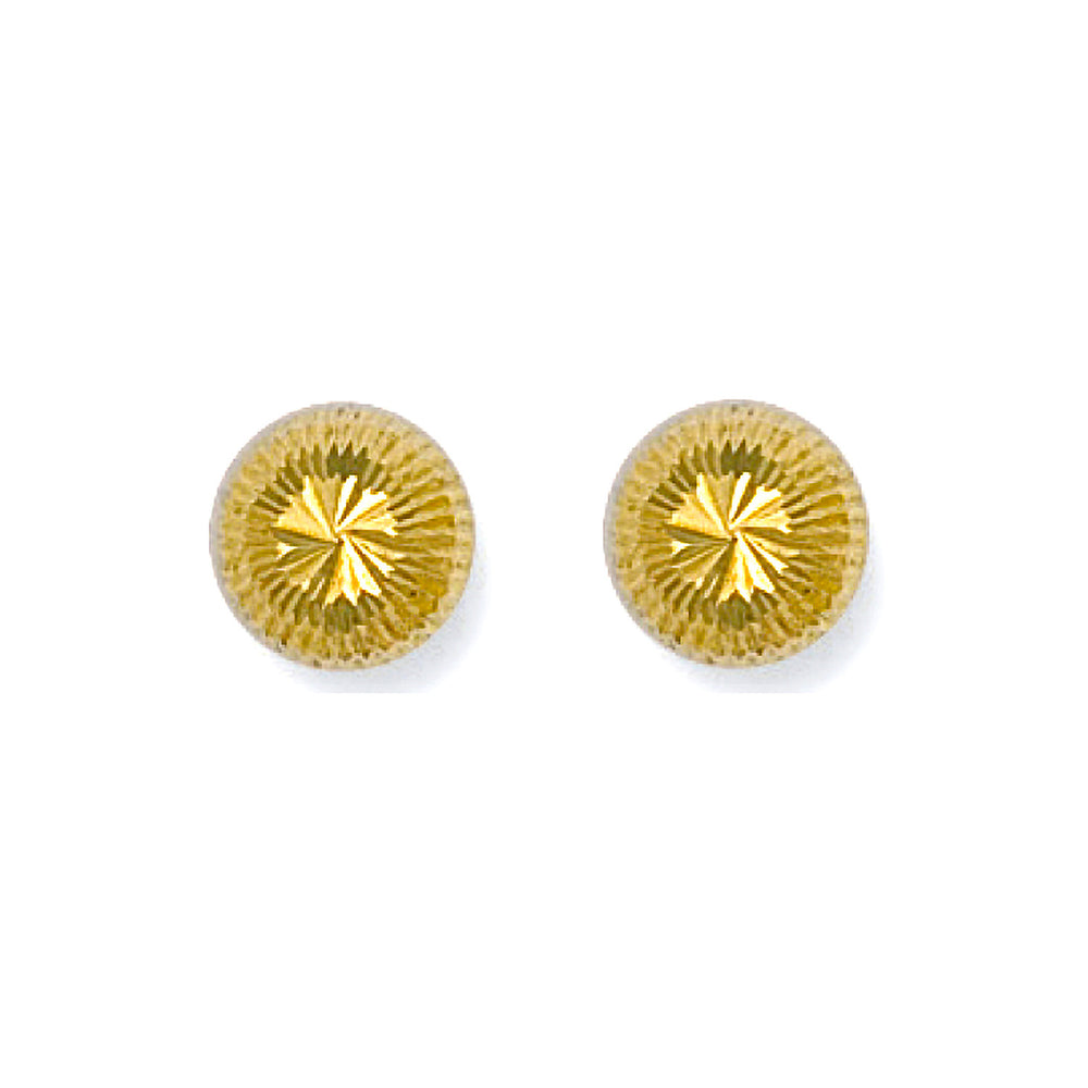 9ct Yellow Gold 8mm D/C Studs