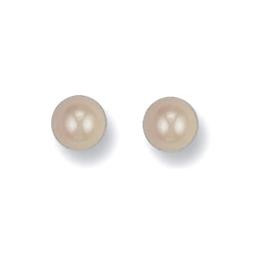 Yellow Gold 6mm Cultured Pearl Studs – product view