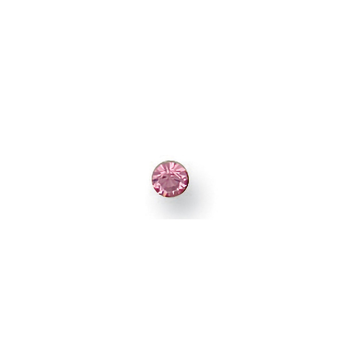 Yellow Gold Pink Cubic Zirconia Nose 3mm Stud
