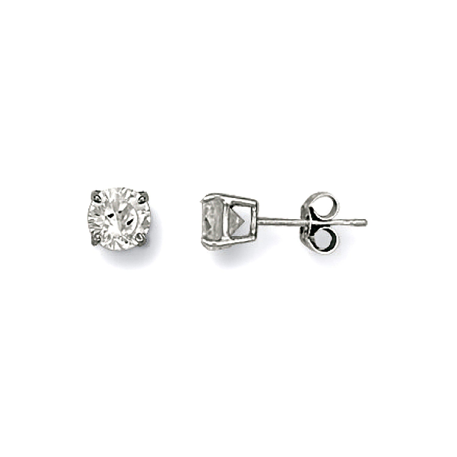 White Gold 5mm Claw Set Cubic Zirconia Studs