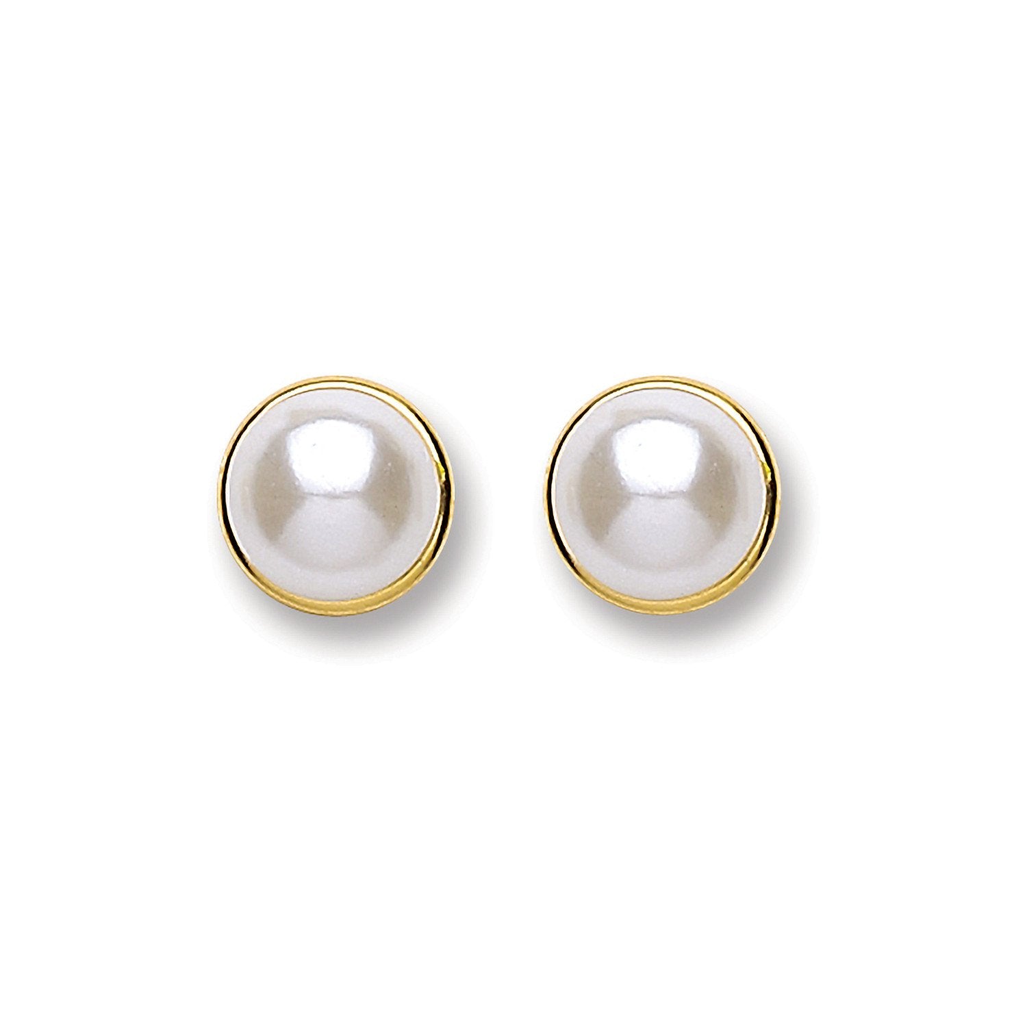 9ct Gold Simulated Pearl Studs - Luxury Watch - Certified Authentic - Swiss Made - UK Stock – Luxury Watch by Imperial