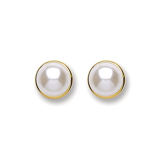 9ct Gold Simulated Pearl Studs - luxury watches London - Kensington  jeweller | Imperial Time UK Ltd, Kensington