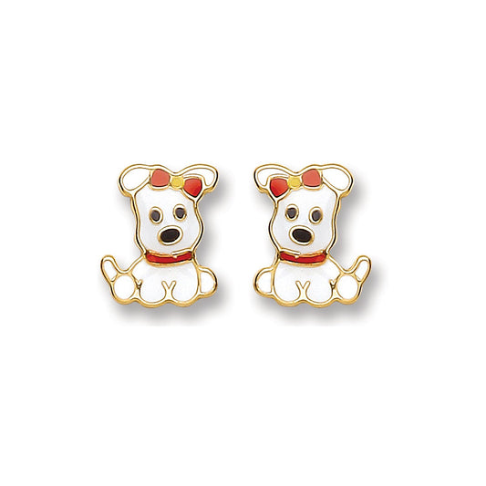 9ct Gold Enameled Puppy Studs - luxury watches London - Kensington  jeweller | Imperial Time UK Ltd, Kensington
