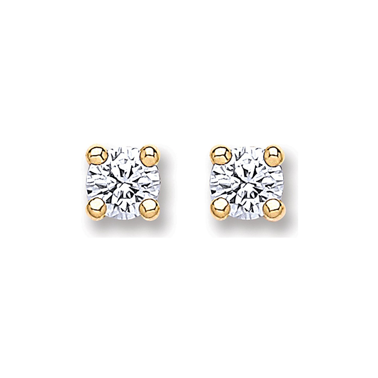 9ct Gold 4.0mm Round Brilliant Cubic Zirconia Studs - luxury watches London - Kensington  jeweller | Imperial Time UK Ltd, Kensington