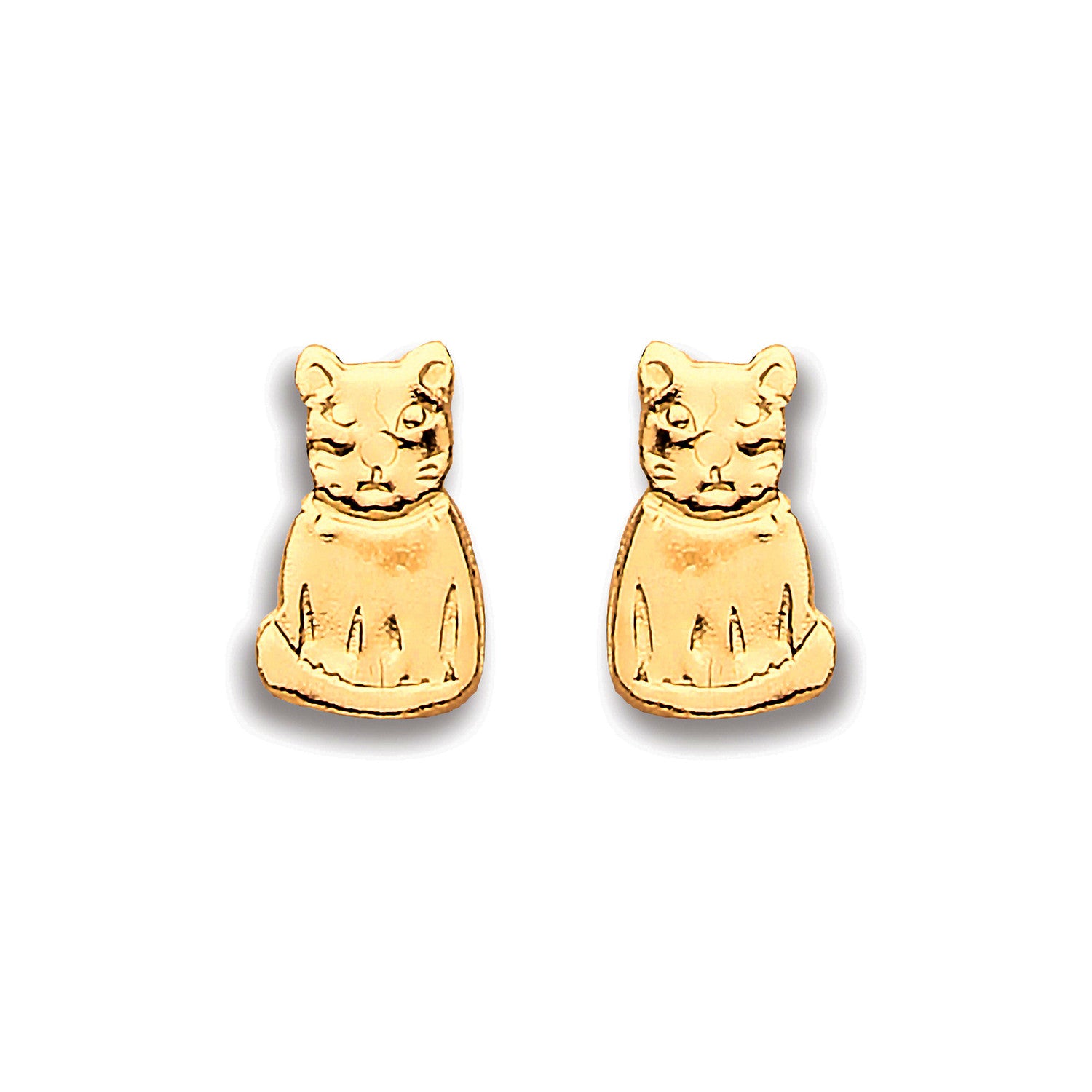 9ct Yellow Gold Cat Studs