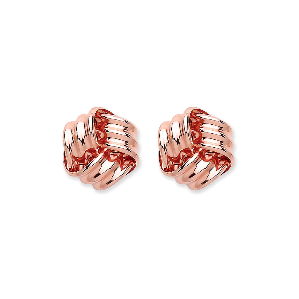 9ct Rose Gold Knot Studs