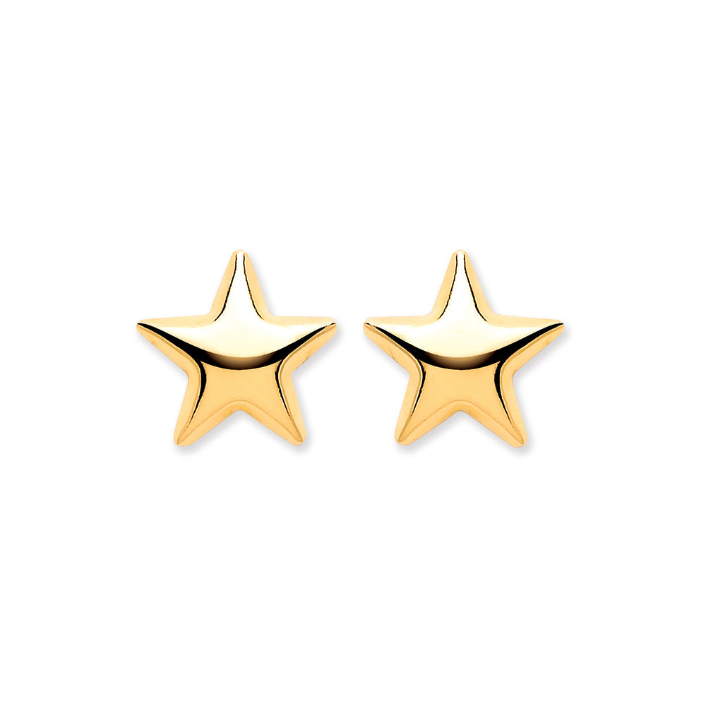 9ct Yellow Gold Star Studs