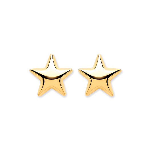 9ct Yellow Gold Star Studs