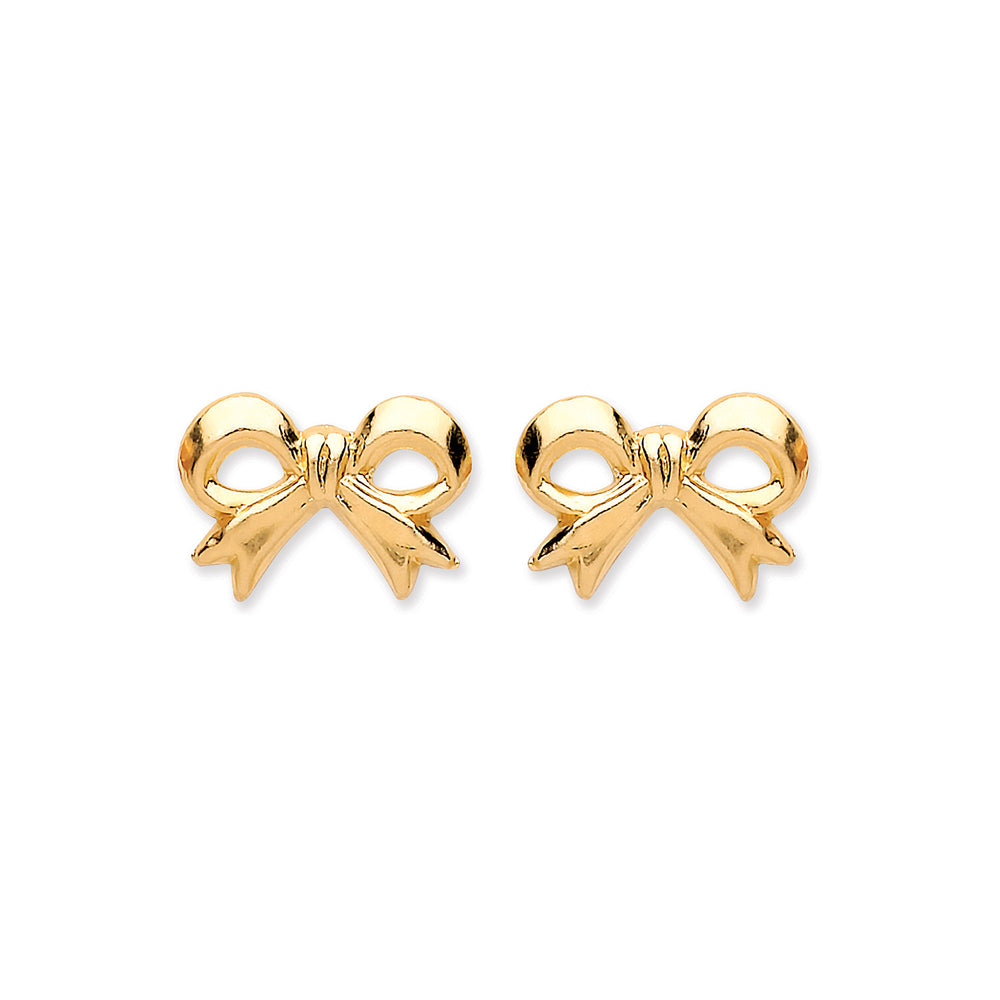 9ct Yellow Gold Bow Studs