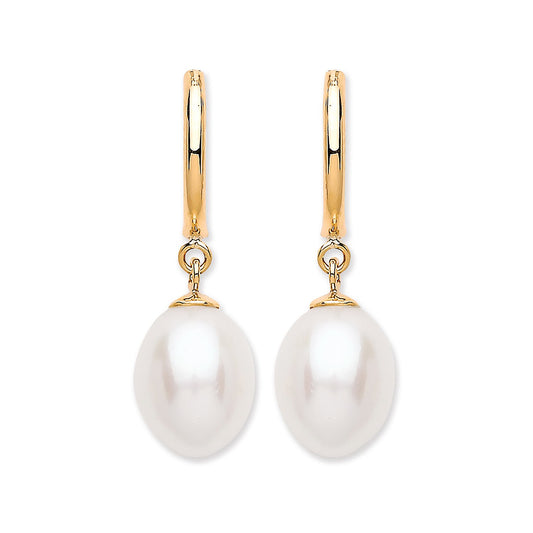 9ct Yellow Gold Freshwater Pearl Drop Studs - Luxury Watch - Certified Authentic - Swiss Made – Luxury Watch by Imperi