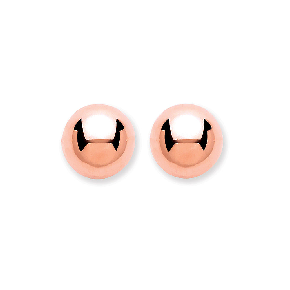 9ct Rose Gold 5mm Ball Studs – product view
