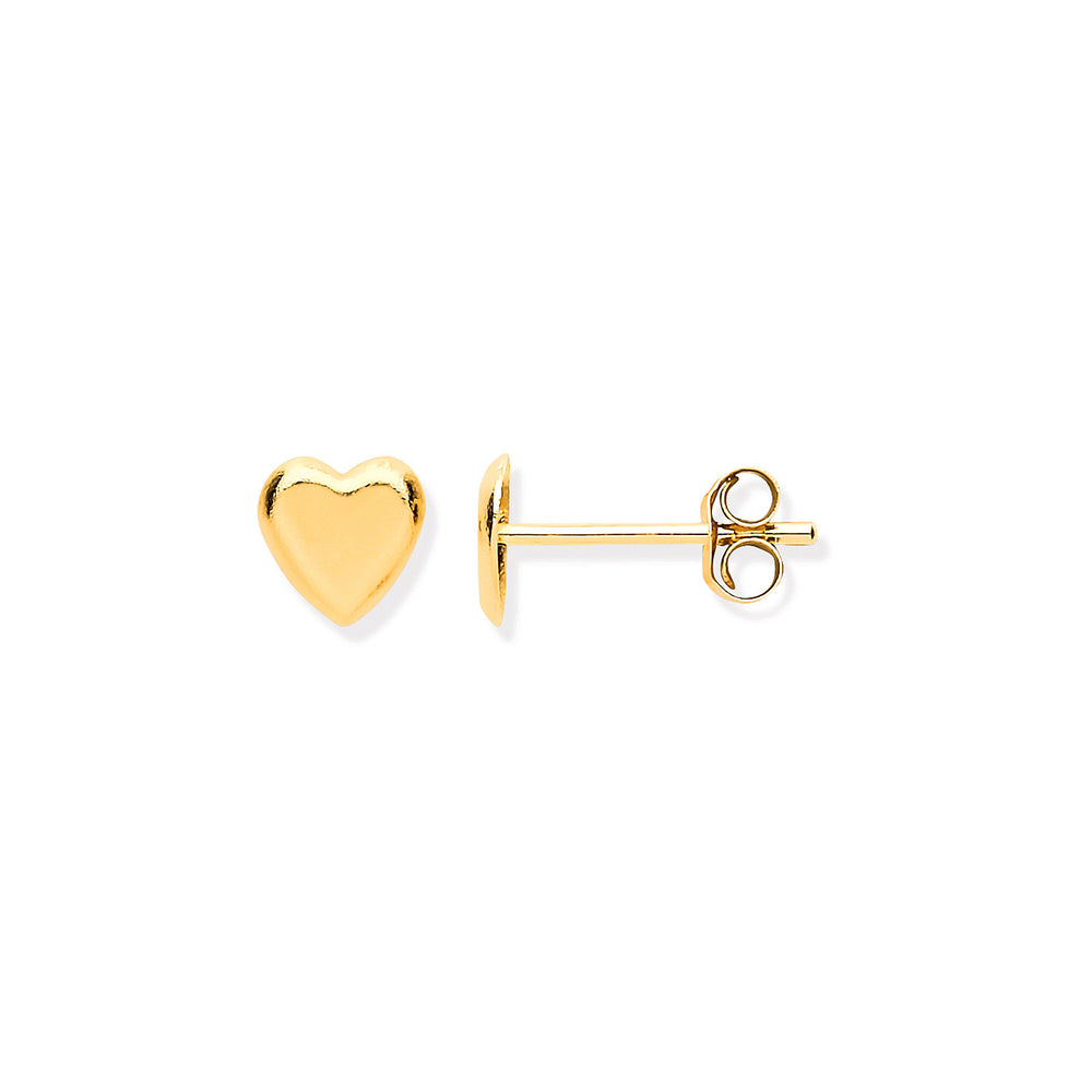 9ct Yellow Gold Tiny Heart Studs – product view