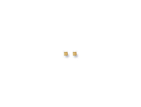Yellow Gold 3mm Square Cube Studs