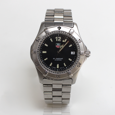 TAG Heuer 2000 Professional WK1110-0 Black Dial 38mm Stainless Steel Quartz Watch