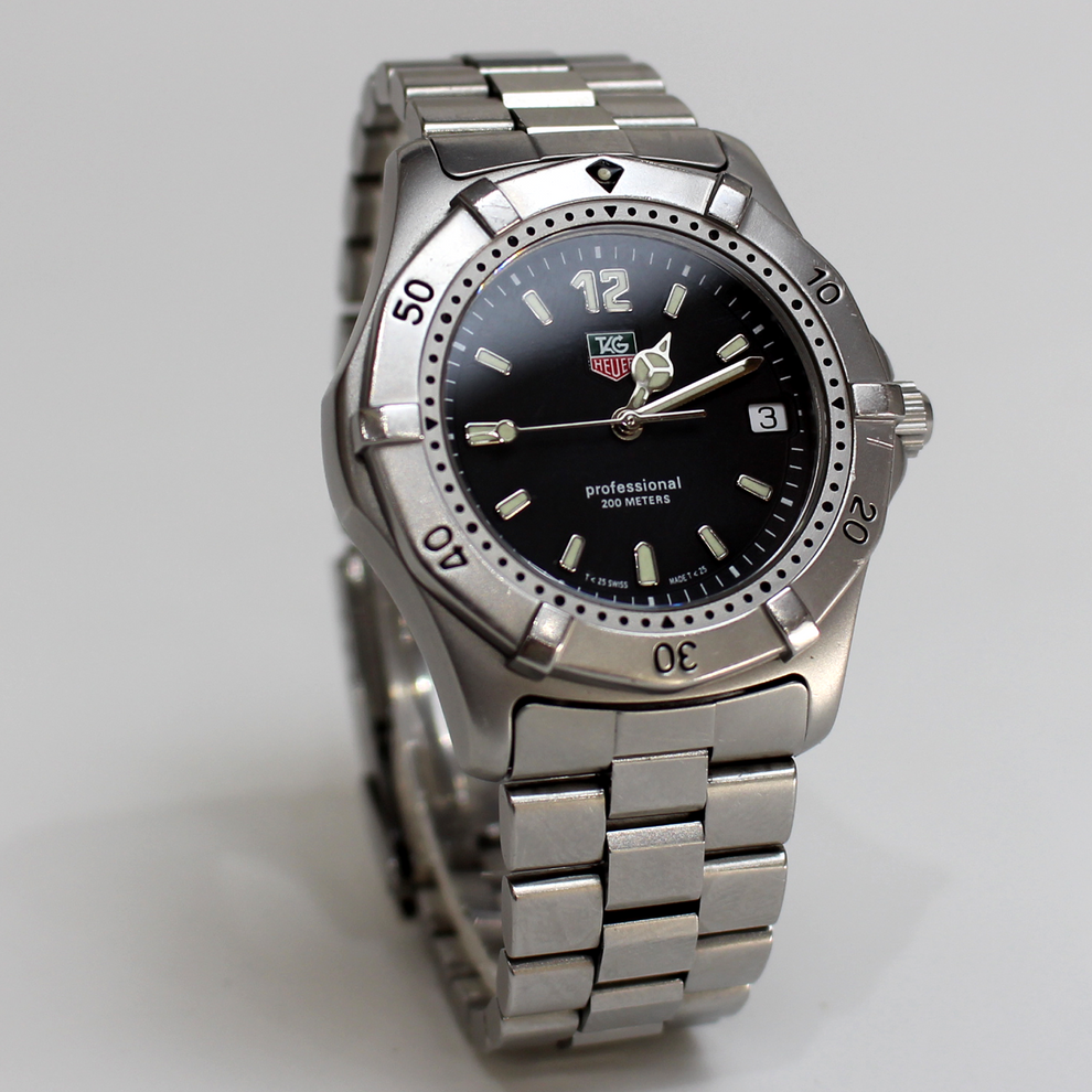 TAG Heuer 2000 Professional WK1110-0 Black Dial 38mm Stainless Steel Quartz Watch