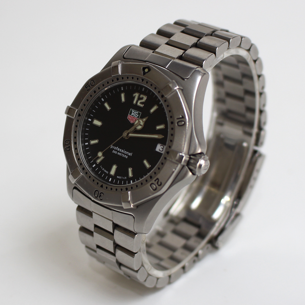 TAG Heuer 2000 Professional WK1110-0 Black Dial 38mm Stainless Steel Quartz Watch