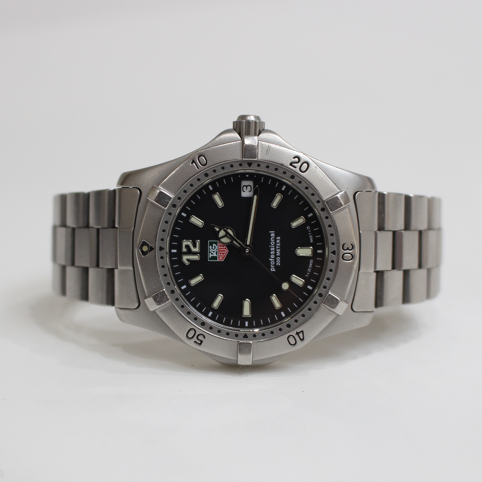 TAG Heuer 2000 Professional WK1110-0 Black Dial 38mm Stainless Steel Quartz Watch