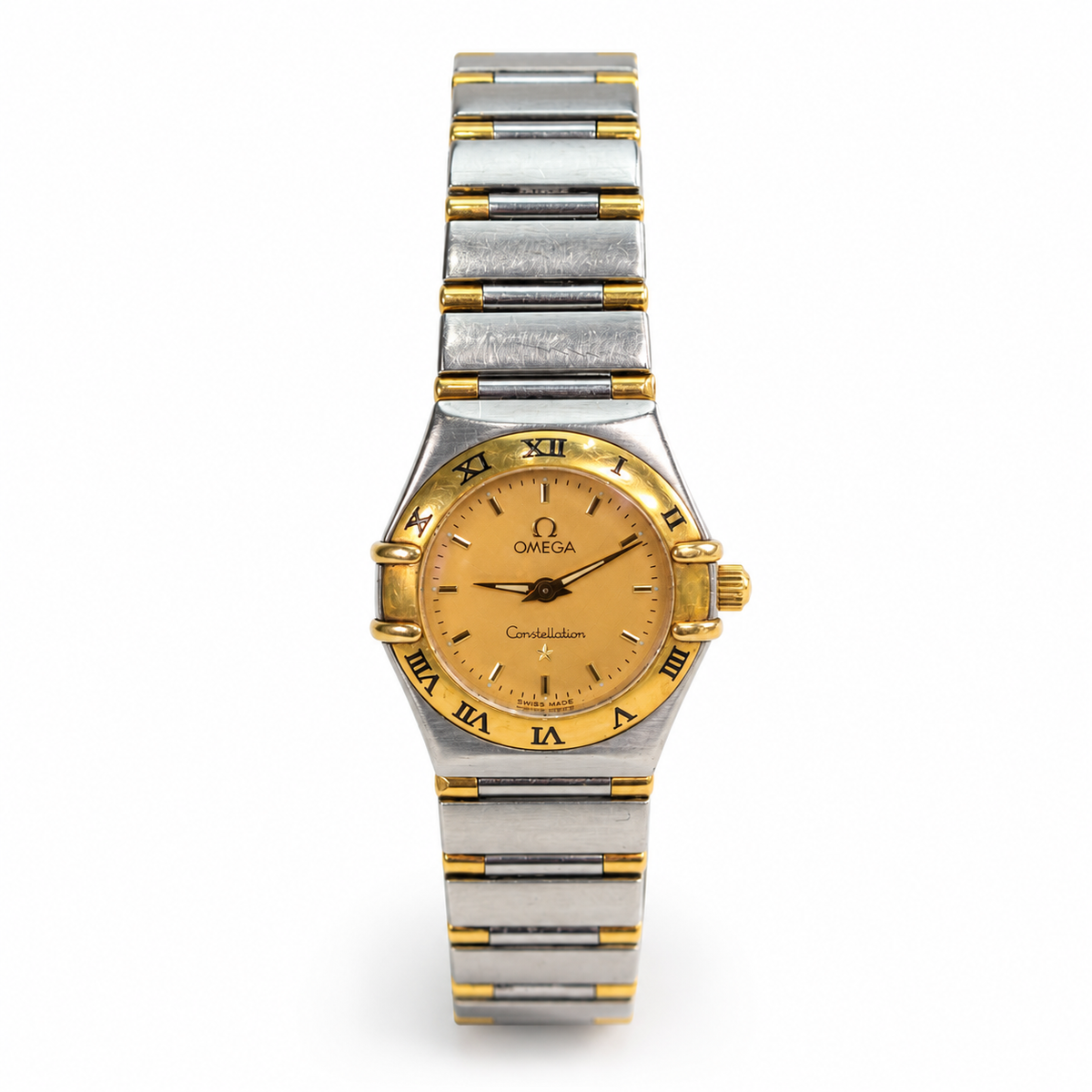Omega Constellation Mini 1362.10 yellow dial two-tone watch product image 2