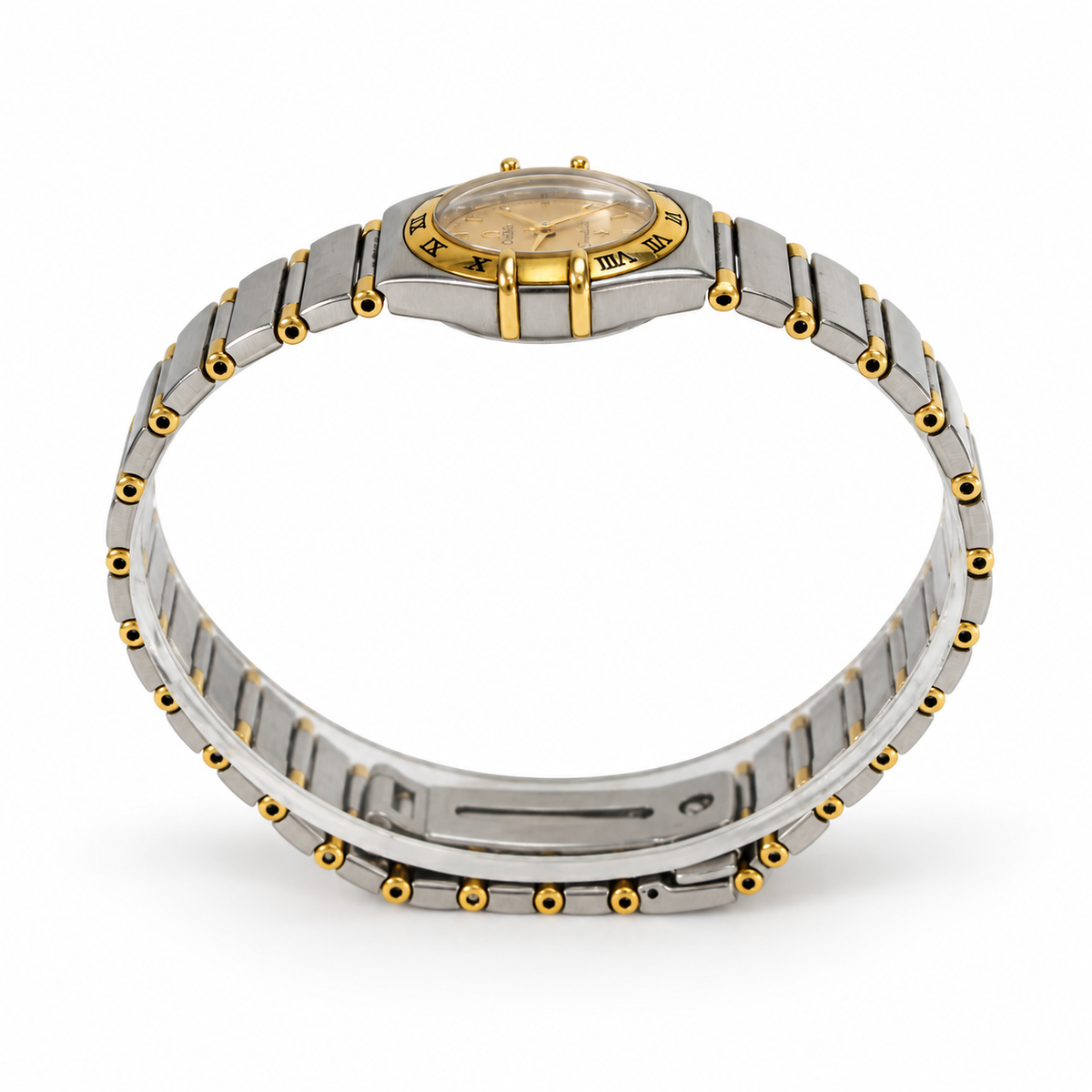 Omega Constellation Mini 1362.10 yellow dial steel and gold bracelet watch product image 5