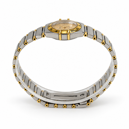 Omega Constellation Mini 1362.10 yellow dial steel and gold bracelet watch product image 5