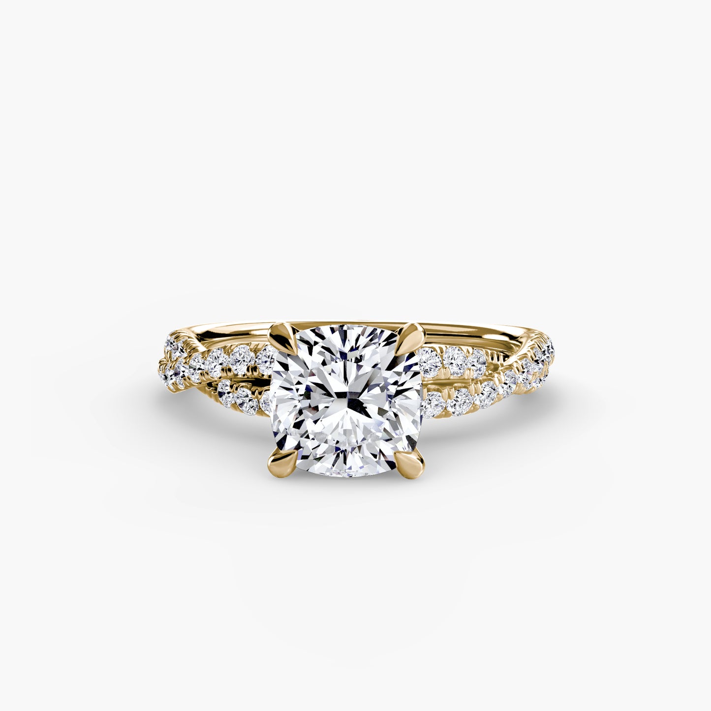 Twisted Pavé Solitaire Engagement Ring 0.50ct–3.00ct with 0.27ct Side Stones in Classic Wedding Style | Imperial Time