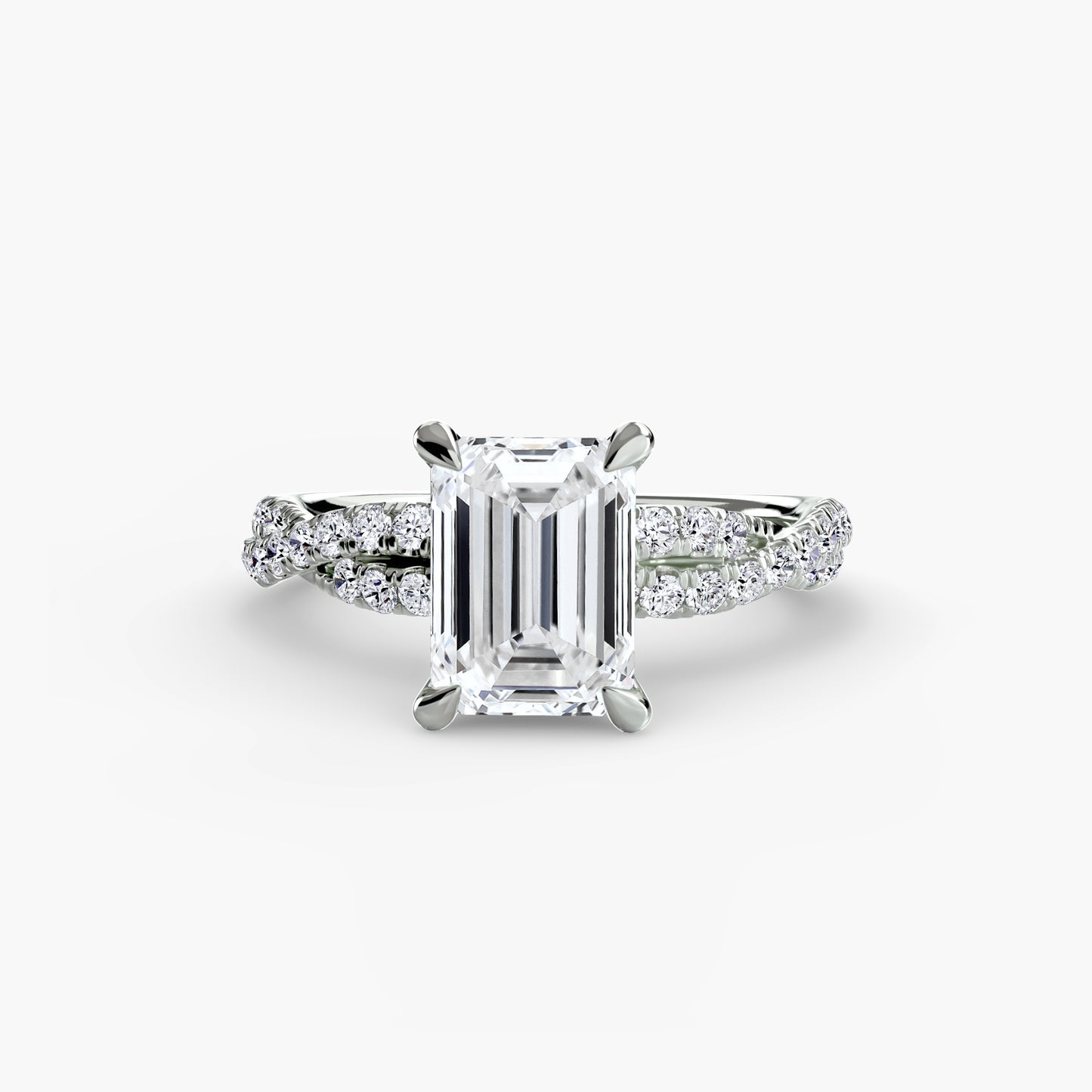 Twisted Pavé Solitaire Engagement Ring 0.50ct–3.00ct with 0.27ct Side Stones in Classic Wedding Style | Imperial Time