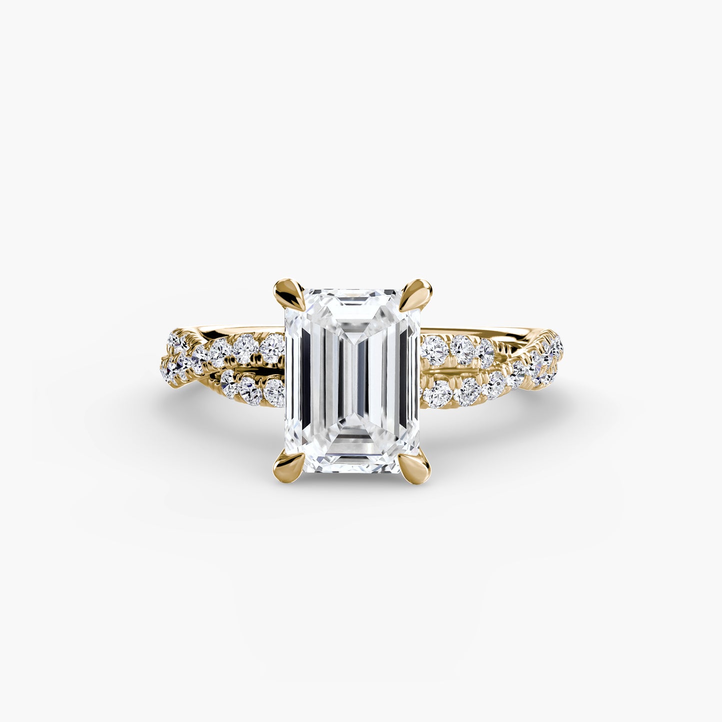 Twisted Pavé Solitaire Engagement Ring 0.50ct–3.00ct with 0.27ct Side Stones in Classic Wedding Style | Imperial Time