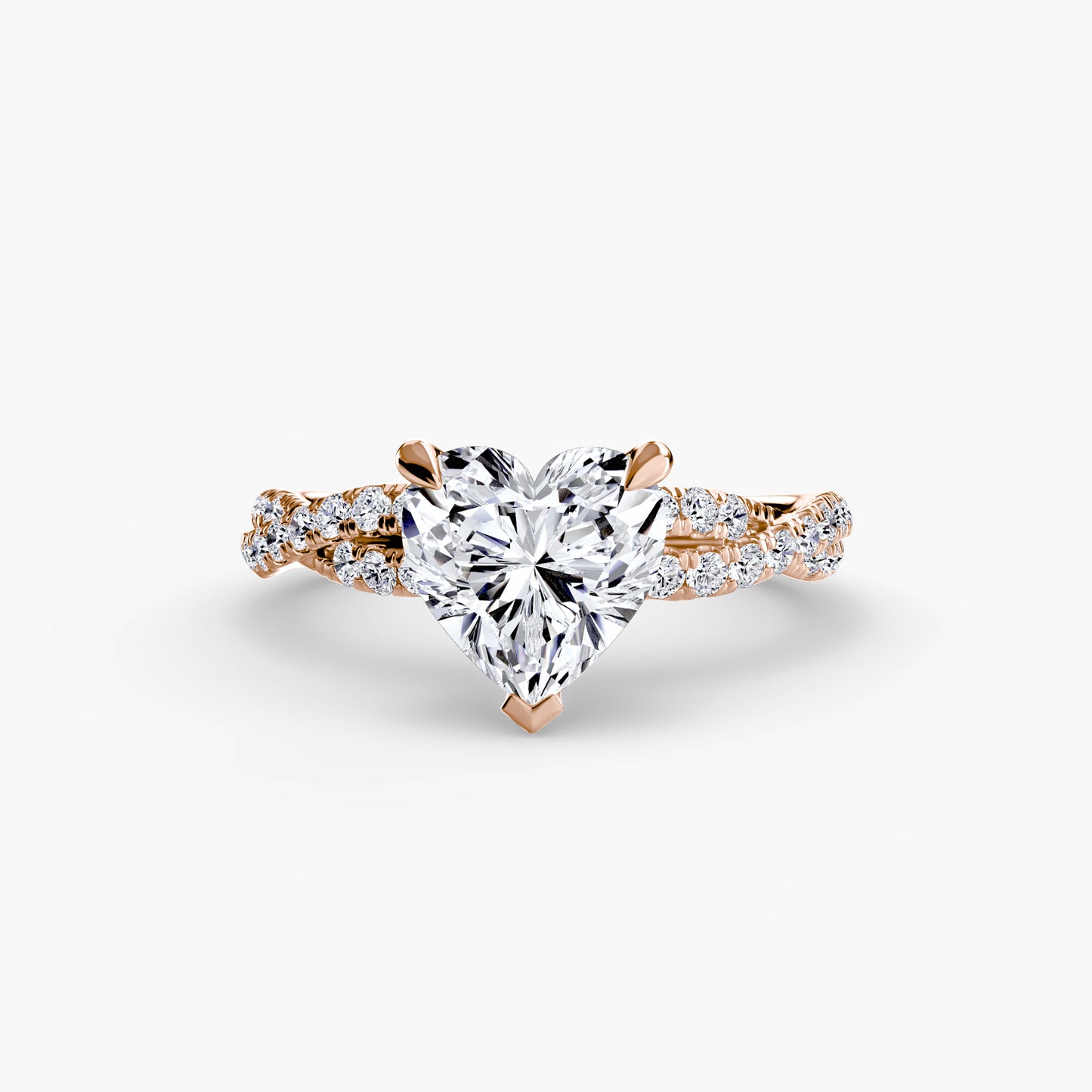 Twisted Pavé Solitaire Engagement Ring 0.50ct–3.00ct with 0.27ct Side Stones in Classic Wedding Style | Imperial Time