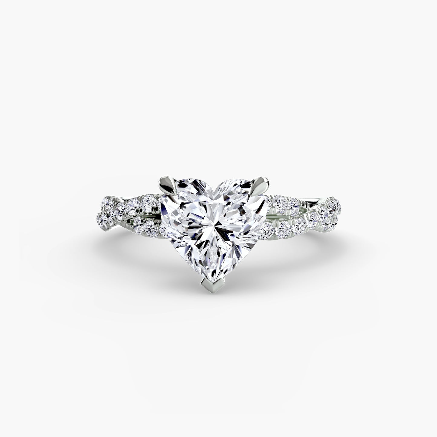 Twisted Pavé Solitaire Engagement Ring 0.50ct–3.00ct with 0.27ct Side Stones in Classic Wedding Style | Imperial Time