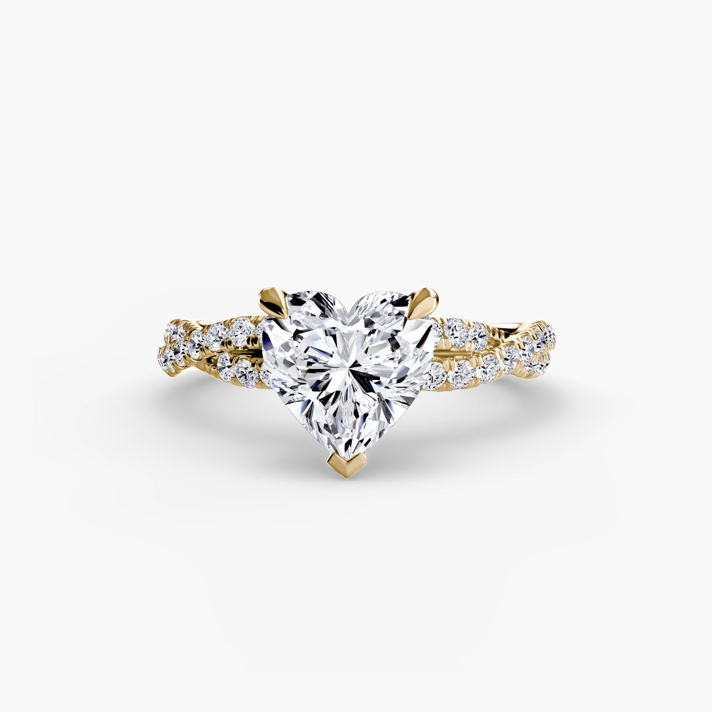 Twisted Pavé Solitaire Engagement Ring 0.50ct–3.00ct with 0.27ct Side Stones in Classic Wedding Style | Imperial Time