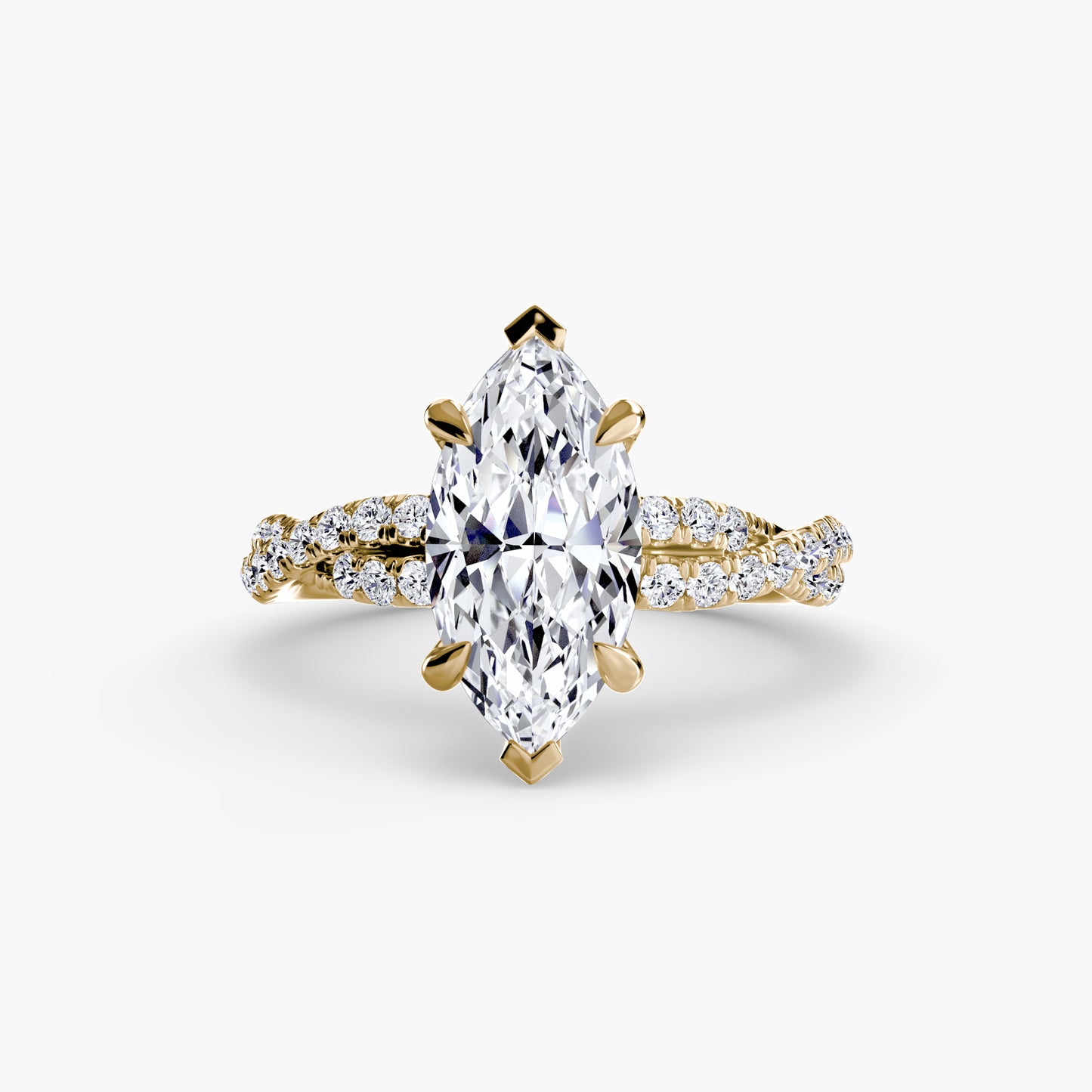 Twisted Pavé Solitaire Engagement Ring 0.50ct–3.00ct with 0.27ct Side Stones in Classic Wedding Style | Imperial Time