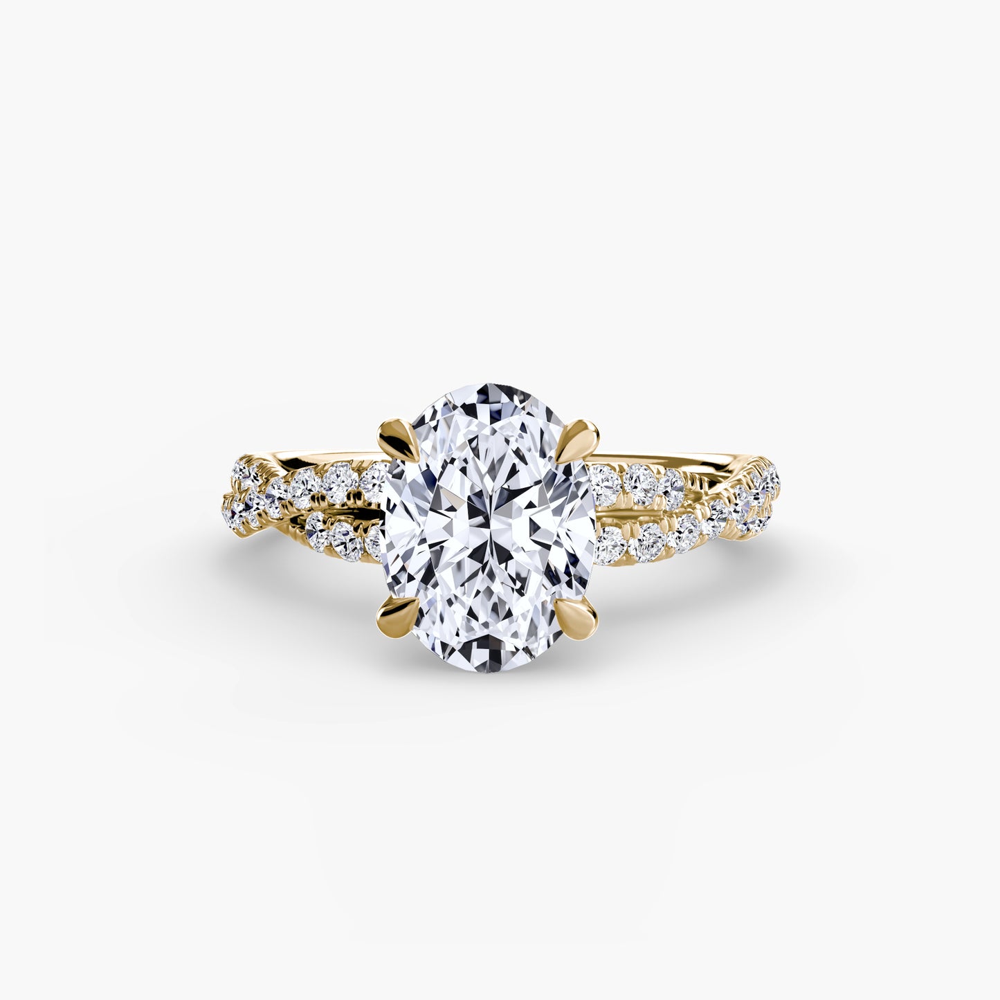 Twisted Pavé Solitaire Engagement Ring 0.50ct–3.00ct with 0.27ct Side Stones in Classic Wedding Style | Imperial Time