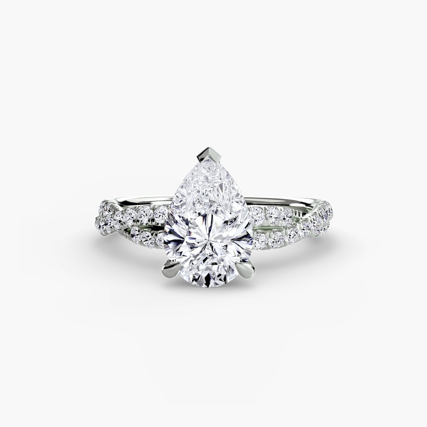 Twisted Pavé Solitaire Engagement Ring 0.50ct–3.00ct with 0.27ct Side Stones in Classic Wedding Style | Imperial Time