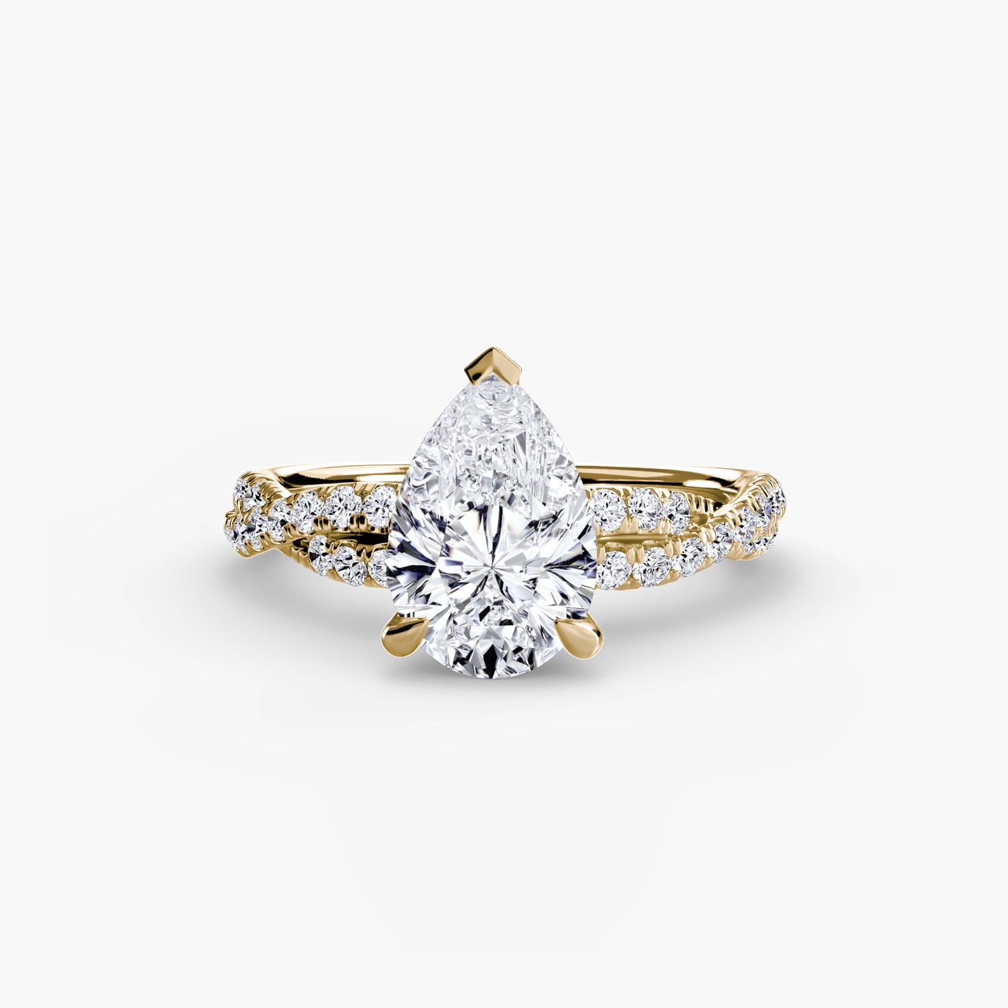 Twisted Pavé Solitaire Engagement Ring 0.50ct–3.00ct with 0.27ct Side Stones in Classic Wedding Style | Imperial Time