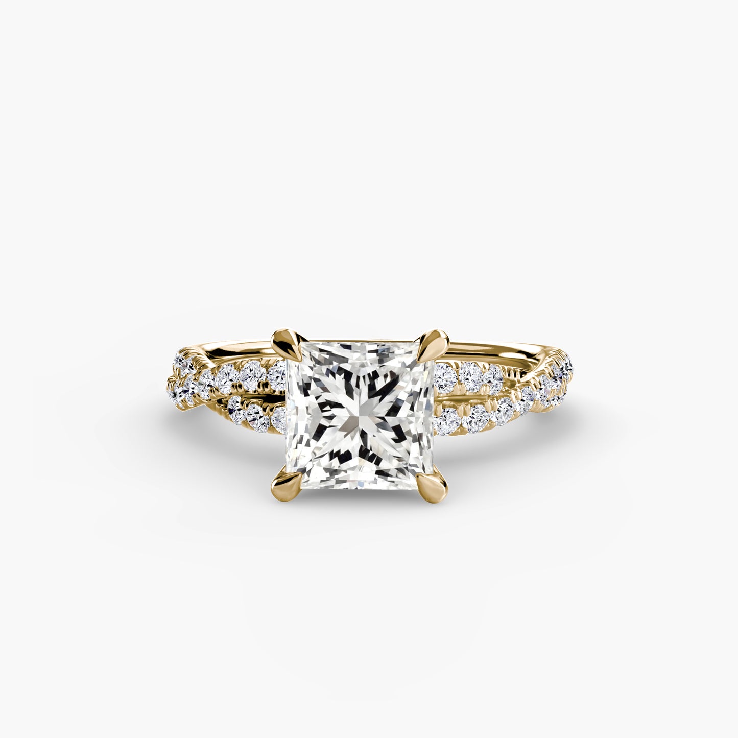 Twisted Pavé Solitaire Engagement Ring 0.50ct–3.00ct with 0.27ct Side Stones in Classic Wedding Style | Imperial Time