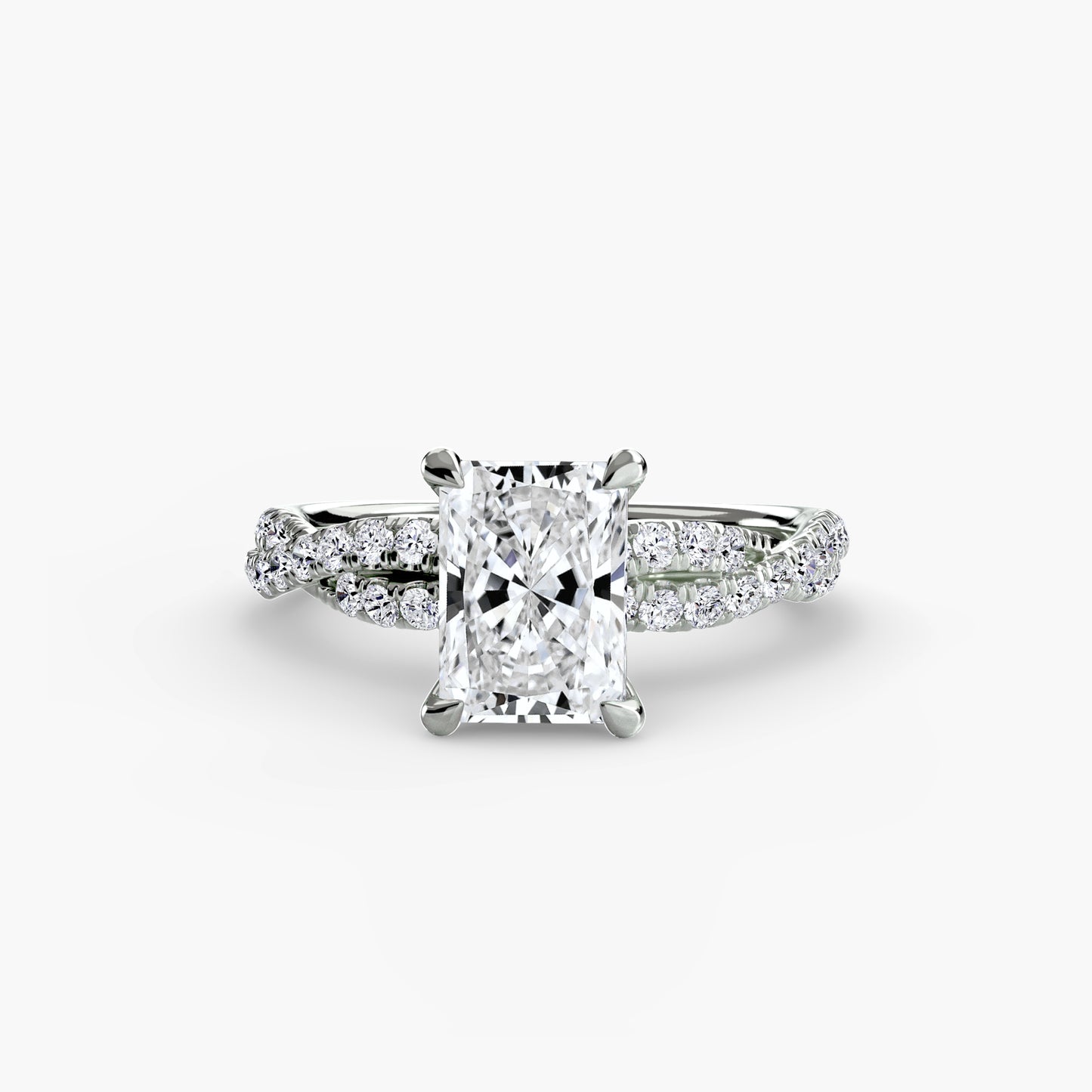 Twisted Pavé Solitaire Engagement Ring 0.50ct–3.00ct with 0.27ct Side Stones in Classic Wedding Style | Imperial Time