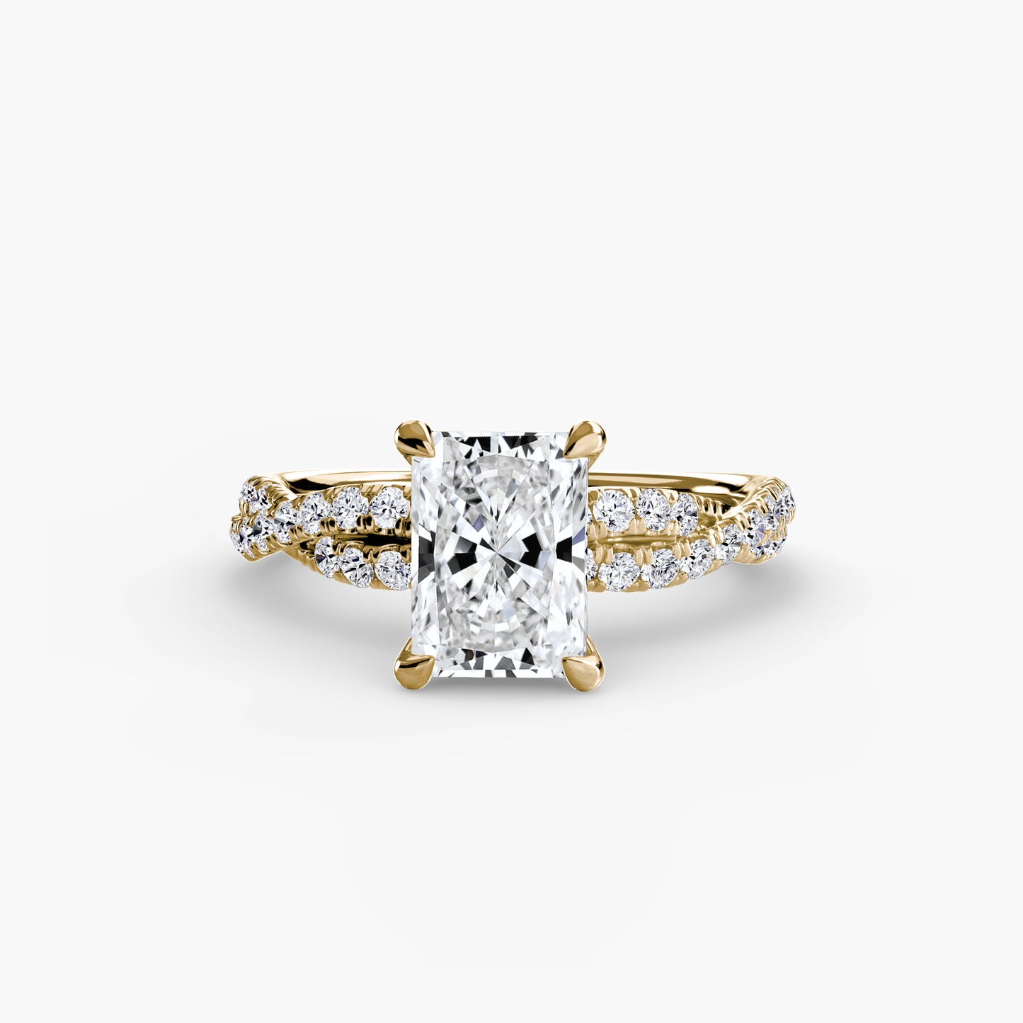 Twisted Pavé Solitaire Engagement Ring 0.50ct–3.00ct with 0.27ct Side Stones in Classic Wedding Style | Imperial Time