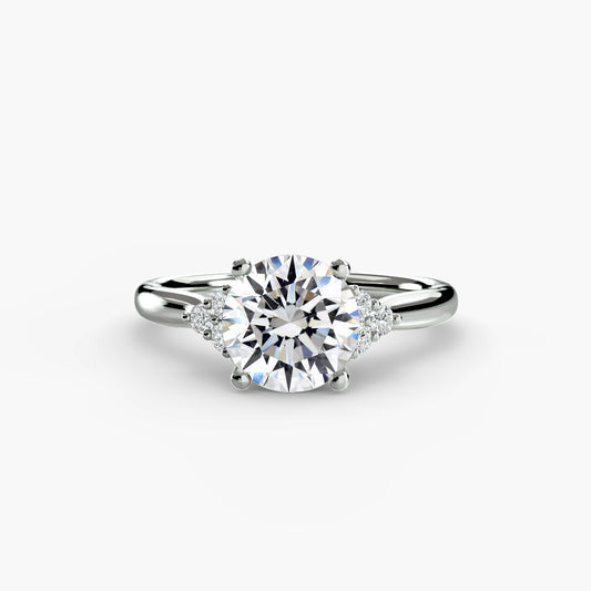 Cluster Shoulder Solitaire Engagement Ring 0.50ct–3.00ct with 0.08ct Side Stones for Women Wedding | Imperial Time UK Ltd