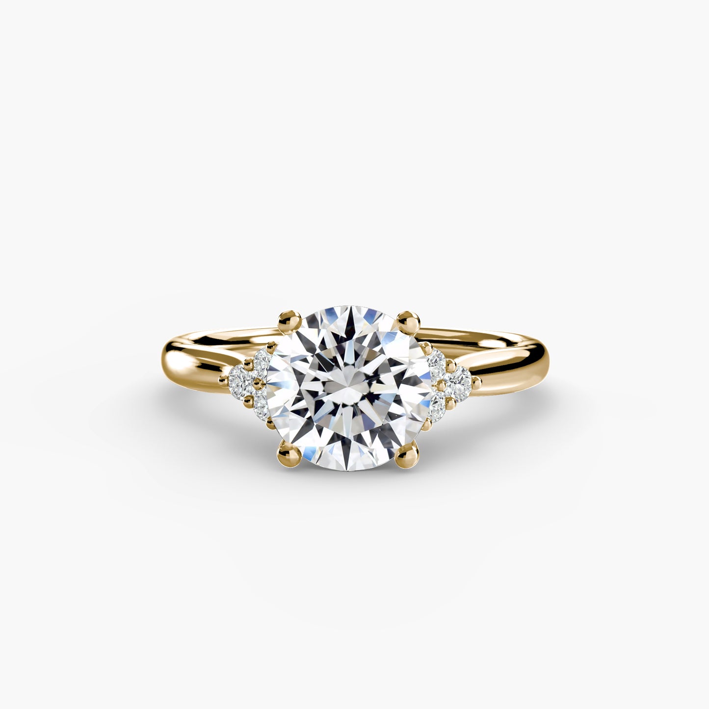 Cluster Shoulder Solitaire Engagement Ring 0.50ct–3.00ct with 0.08ct Side Stones for Women Wedding | Imperial Time UK Ltd