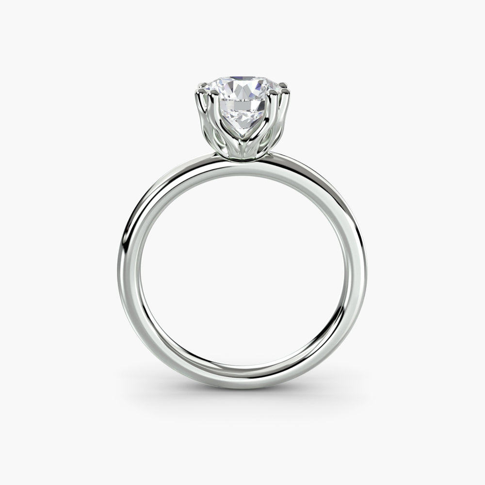 Anello di fidanzamento solitario da donna con diamante da 0,50 a 3,00 ct e fascia da 2,60 mm in uno stile classico senza tempo | Imperial Time