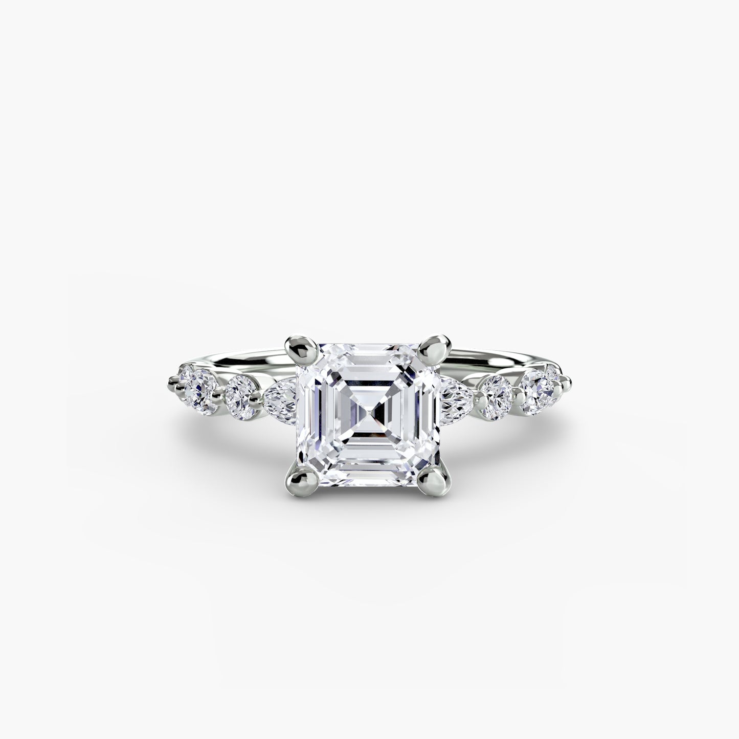Solitaire Eternity Pavé Engagement Ring 0.50ct–3.00ct with 0.35ct Side Stones for Women | Imperial Time UK Ltd