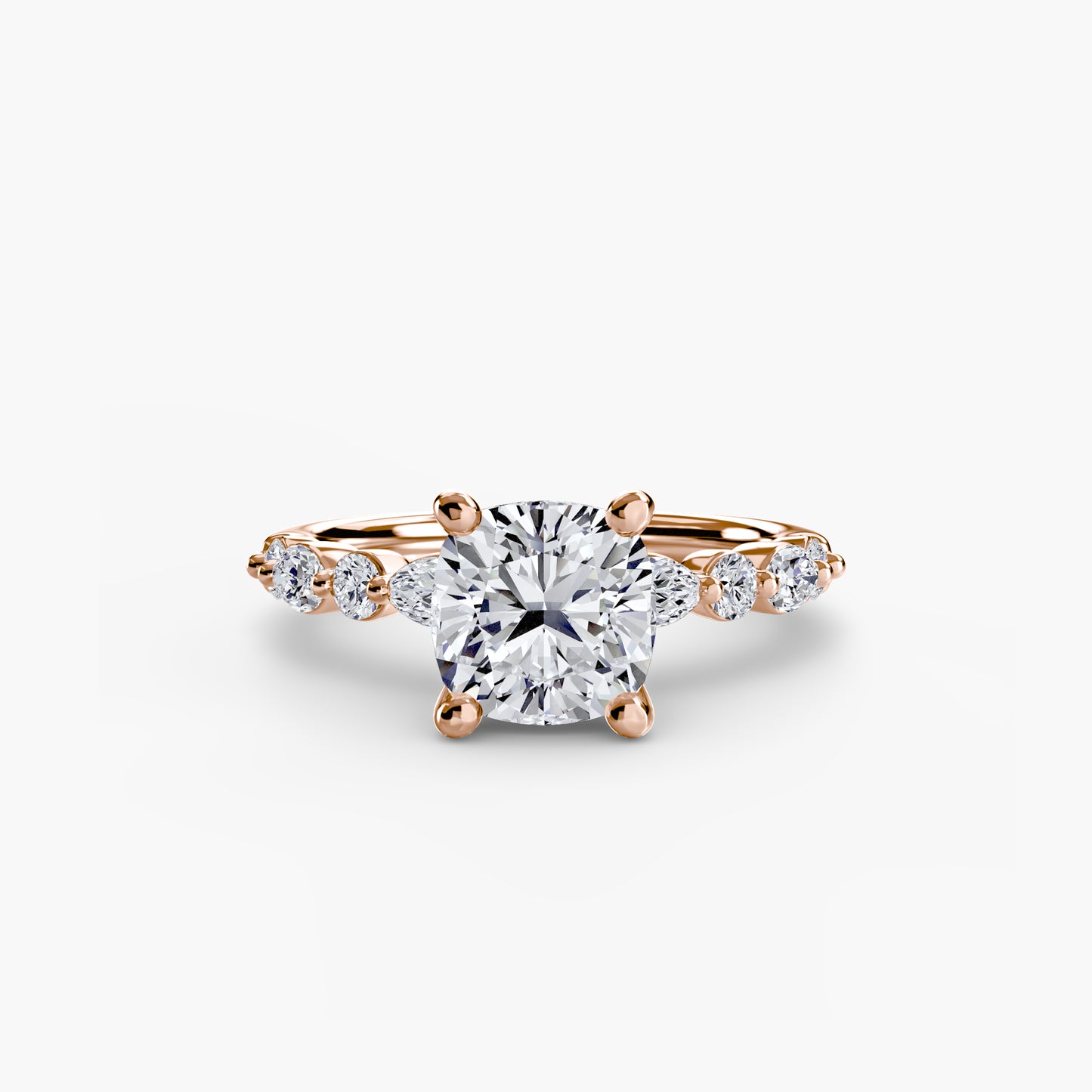 Solitaire Eternity Pavé Engagement Ring 0.50ct–3.00ct with 0.35ct Side Stones for Women | Imperial Time UK Ltd
