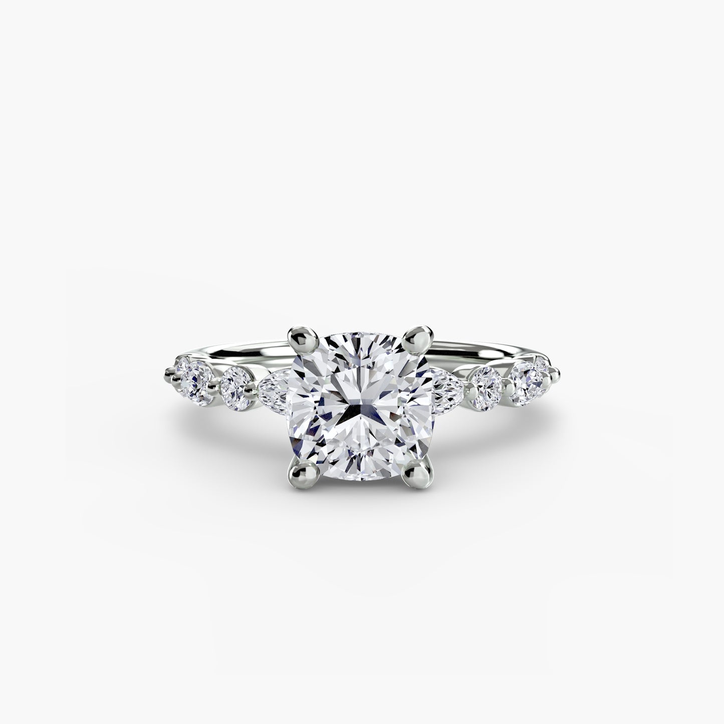 Solitaire Eternity Pavé Engagement Ring 0.50ct–3.00ct with 0.35ct Side Stones for Women | Imperial Time UK Ltd