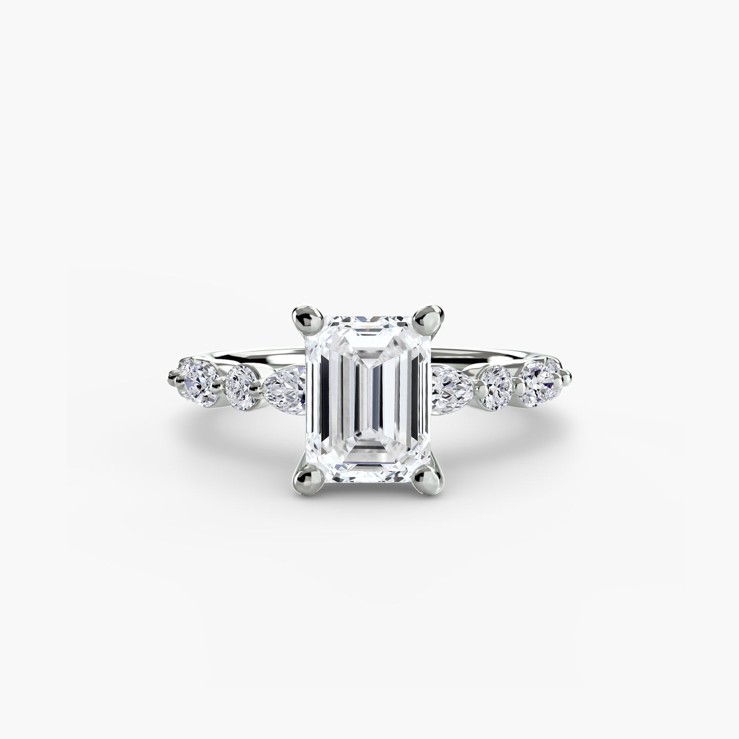 Solitaire Eternity Pavé Engagement Ring 0.50ct–3.00ct with 0.35ct Side Stones for Women | Imperial Time UK Ltd