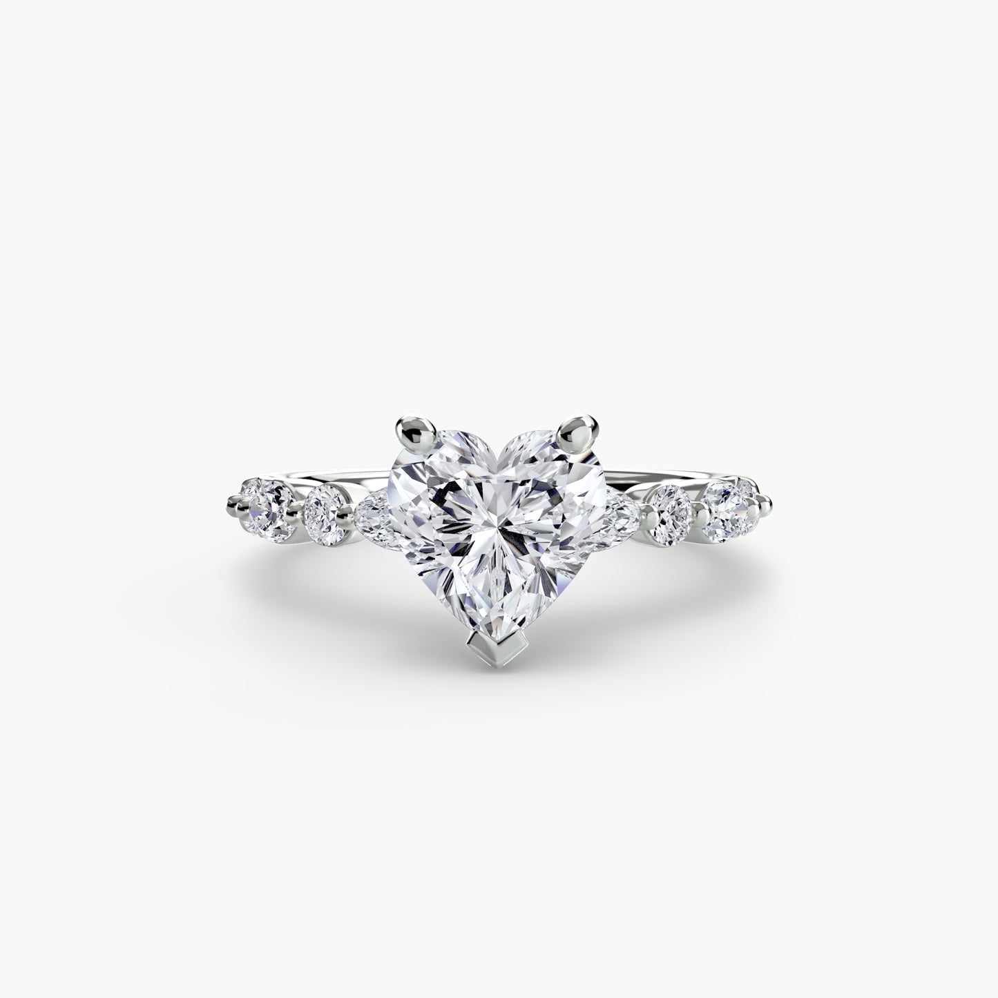 Solitaire Eternity Pavé Engagement Ring 0.50ct–3.00ct with 0.35ct Side Stones for Women | Imperial Time UK Ltd