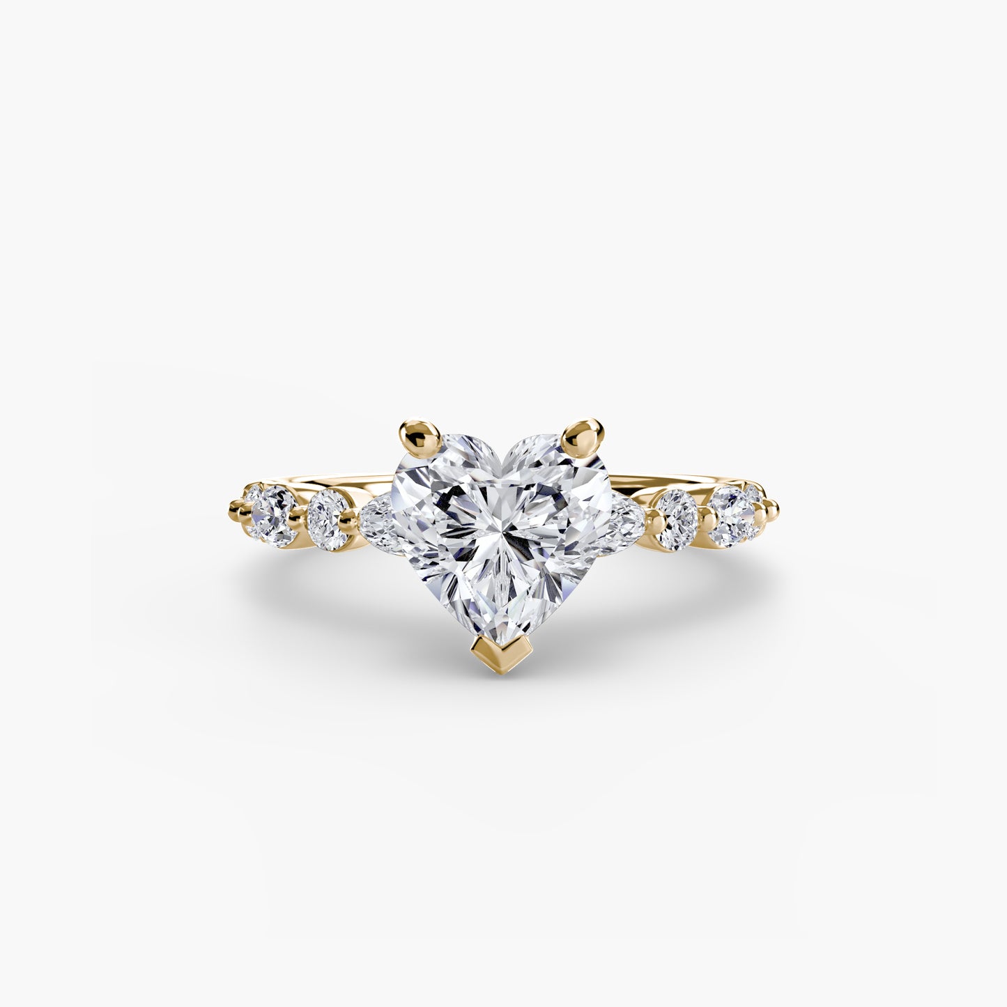 Solitaire Eternity Pavé Engagement Ring 0.50ct–3.00ct with 0.35ct Side Stones for Women | Imperial Time UK Ltd